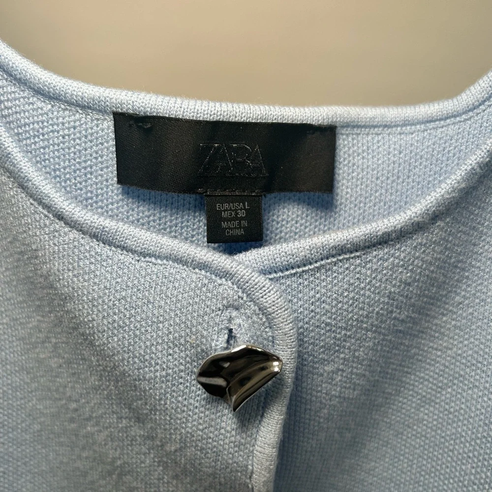 Zara Plain Knit Corset Top Blue M - Picture 5 of 6